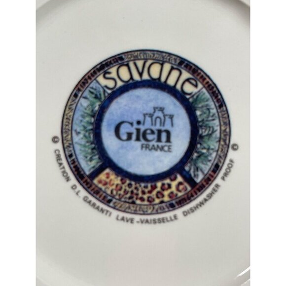 Gien France “Savane” Hand-Painted Zebra Porcelain Plate 15 cm Stamped - Picture 6 of 7